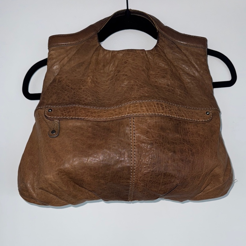 GAP Brown Goat Leather Tote Bag with Slouchy Design